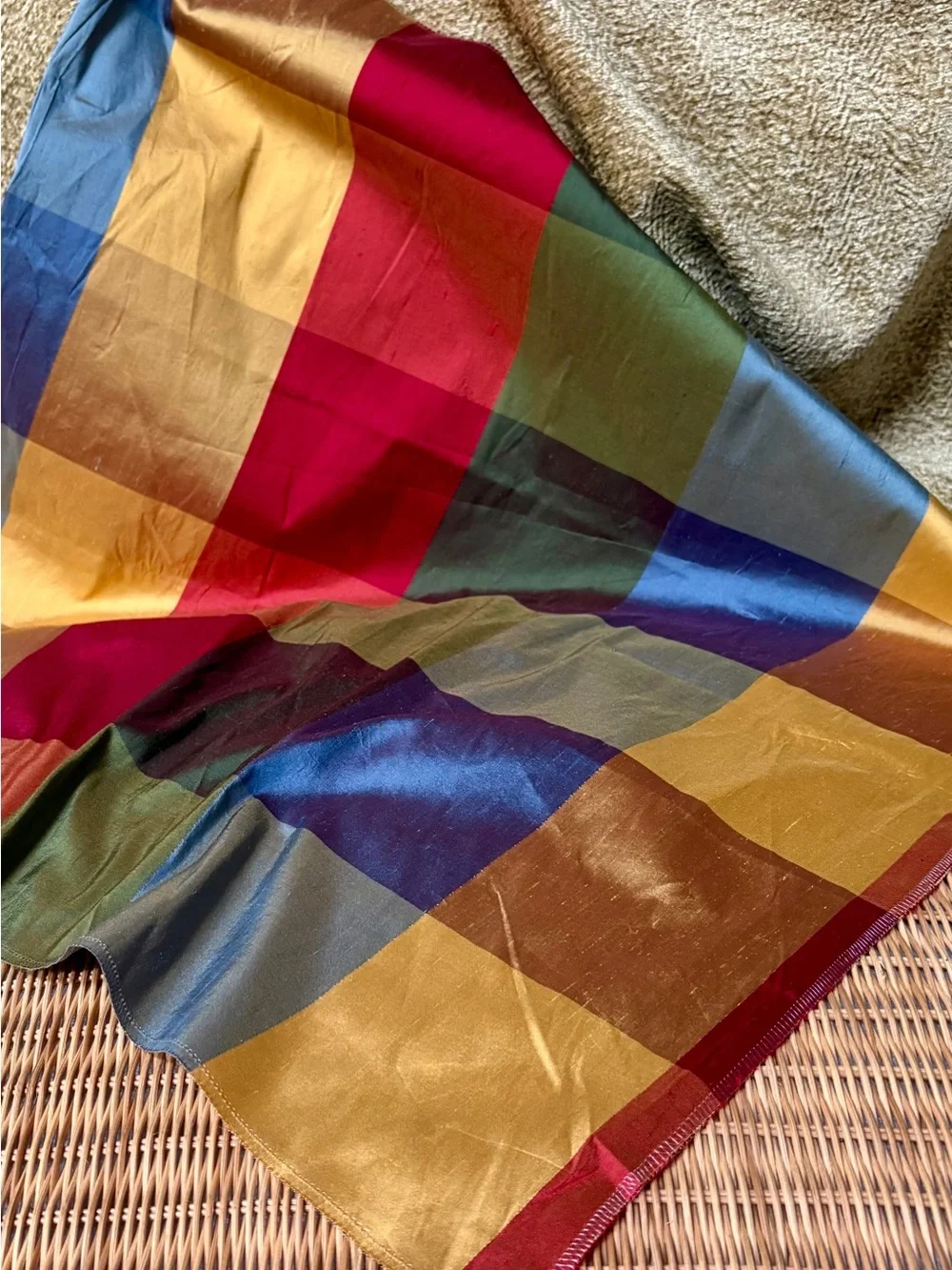 Vintage Kravet Couture Multi Colored Silk Fabric